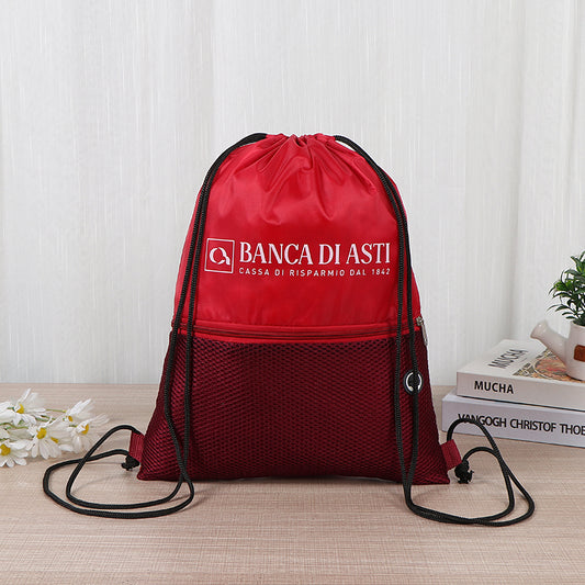 Drawstring bag wihe pocket