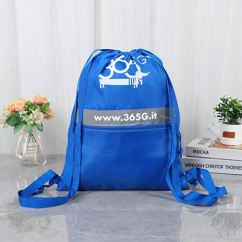 Drawstring bag wihe pocket