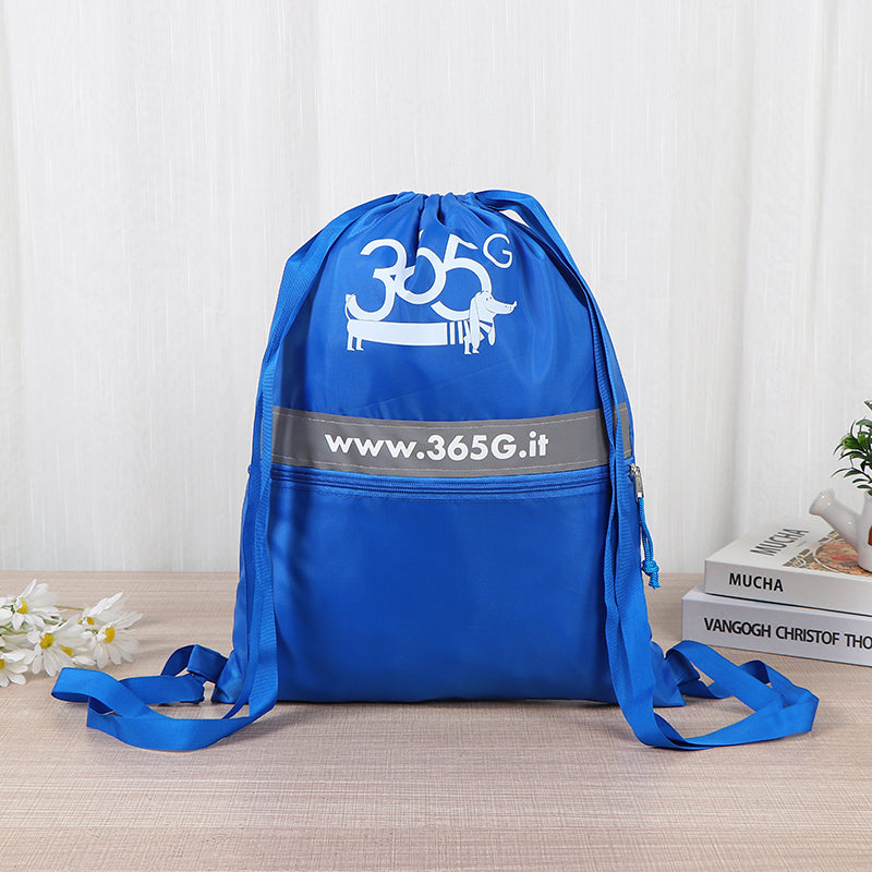 Drawstring bag wihe pocket